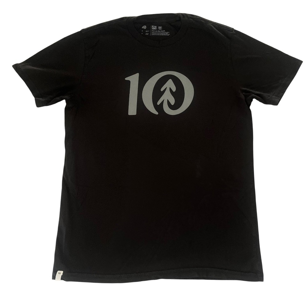 tentree Mens Organic Cotton‎ Graphic Logo T-Shirt Black Small 10 Tree Tee